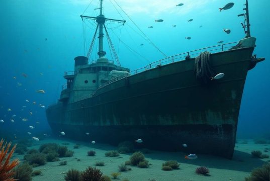 Esta embarcación hundida de la Segunda Guerra Mundial se convierte en refugio para peces Esta embarcación hundida de la Segunda Guerra Mundial se convierte en refugio para peces